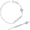 Sakrami Bracciale Bambini Argento 925 Piastrina Incidibile con Nome Orsetto Smaltato Kids Collection + Confezione Regalo Personalizzata - Braccialetto per Nascita Comunione o Battesimo