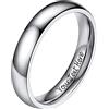 PROSTEEL Anelli Personalizzabili con Incisione in Acciaio Inossidabile 4mm Taglia 14 Colore Argento (Confezione Regalo)- Anello Uomo Acciaio Inossidabile