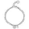 S'Agapõ Bracciale Donna in Acciaio e Cristalli con Simbolo Cuore | Collezione Aurora - SAR28