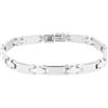 Akzent Bracciale unisex in acciaio inox color argento e oro, lunghezza 21 cm, chiusura a clip, 100% impermeabile e delicato sulla pelle, bracciale unisex, Eine Grösse, Acciaio inossidabile