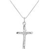 jewellerybox Ciondolo crocifisso croce grande in argento Sterling con collana di 45,7cm