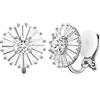 AllenCOCO Orecchini a clip da donna, in oro 14 carati, orecchini a clip da donna, ipoallergenici, non forati, orecchini a croissant, Medium, Oro bianco Diamante Oro bianco Diamante gomma, cristallo, Zirconia