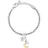 Morellato Bracciale Donna in Acciaio, Zirconi, Collezione DROPS, Luna e Cuori - SCZ1375