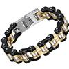 OIDEA Braccialetto Uomo Bracciale Catena Bici Moto in Acciaio Inox Grande Larghezza lucidato Nero Regalo Perfetto