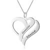 GaoSh Collana da donna personalizzata incisa con 2 nome in argento sterling 925 catena BFF a forma di cuore pendente amicizia collane per anniversario San Valentino compleanno