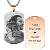 INBLUE Collana con Ciondolo Personalizzato Etichetta per Cani Data/Testo/Foto Collana in Acciaio Inossidabile per Uomo Donna Ragazzi Ragazze Bundle Catena Regolabile, Portachiavi, Silenziatore