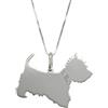 Playstation PS Collana con Pendente Cane Razza West Highland White Terrier Ciondolo Argento - Incisione Gratuita