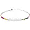 Sakrami Bracciale con Nome Tennis Personalizzato Stampatello Argento 925 Rodiato o Placcato Oro Zirconi Bianchi Rosa Multicolor, Regalo Donna Ragazza Laurea Compleanno Comunione (Rodiato Multicolor)