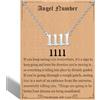 RWQIAN Collana con Numero di Angelo per Donne, Graziosa Catena con Ciondolo Placcato Oro 000 1111 111 222 333 444 555 666 777 888 999 Gioielli Numerologia Collana con Ciondolo Choker per Donne e