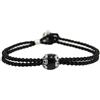 Filu & Trama Bracciale Sardo su coccu Sfera Nera e coppette lavorate con Bottone Argento