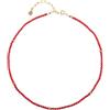 Nanna Folk - Collana in Corallo Rosso Brezza - Ciondolo da donna placcato oro - Catena regolabile in argento vermeil