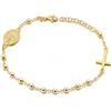 amorili Bracciale Rosario Donna in Argento 925 Dorato con Grani Sferici - Simbolo Cattolico Cristiano di Fede Religioso - Braccialetto Elegante bcc1673b