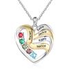 Jeweidea Cuore Collana Donna Collana con Nome Personalizzabile con Pietra Portafortuna incisione Collana Mamma Collana Donna Argento Regali Personalizzati
