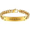 PROSTEEL Bracciale Personalizzato in Acciaio Inossidabile Uomo Donna Oro 23cm con Confezione