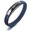 PJ JEWELLERY Braccialetto medico da uomo - Incisione gratuita in acciaio inox e pelle intrecciata bicolore medica ID gioielli identificativi di emergenza personalizzati braccialetto medico per uomo, Fits 7.4-8.2