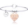 MunkiMix Braccialetti Personalizzati Acciaio Inossidabile per Donna Bracciale Cuore Personalizzato Bracciale Aperto Regali per Amich Fidanzata Moglie
