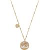 Amen Tree of Life Collana da donna in argento 925 placcato oro, con ciondolo albero della vita, in madreperla e cuore decorato con zirconi bianchi, lunghezza: 40 + 4 cm, CLALCUG