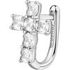 Brosway Orecchino Singolo Donna, Orecchino a Lobo in Argento e Infinite White con Simbolo Croce | Collezione FANCY - FIW23