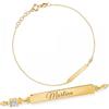 Sakrami Bracciale Oro 9 KT per Bambini con Piastrina Incidibile e Punto Luce - Gioiello Personalizzabile, Idea Regalo Nascita, Battesimo, Comunione, Cresima