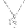 Luck Trader Collana con ciondolo a forma di cicogna in argento Sterling, catenina da 46 cm, in argento 925, regalo per neomamme, baby shower