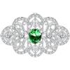 Onefeart Placcato in Oro Bianco Spille per Donne e Ragazze Ovale Zirconia cubica Palace Stile Principessa 46.5X39.5MM Verde