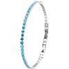 Zelara Italy Bracciale Tennis Unisex con Zirconi - Acciaio Inossidabile 316L - Regolabile 18+3 cm - Elegante Gioiello Regalo (Celeste)