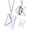 GoldChic Collana Donna Personalizzata con Ciondolo Busta Love You Ti Amo in Acciaio Inossidabile
