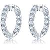 YQHWLKJ Orecchino a clip in argento sterling con peridoto naturale 4,7 carati con pietre preziose colorate in stile donna gioielli regali di compleanno-acquamarina naturale, 26 mm
