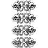 QUARKZMAN 4 Pezzi di Fermagli per Maglioni Vintage, Fermagli per Mantelle Retrò, Fermagli per Cardigan con Spilla per Colletto di Scialle per Donne (Argento)