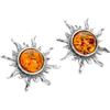 jewellerybox Orecchini a sole in argento Sterling e ambra del baltico | Chiusura a farfallina