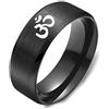 Generic Anello con simbolo buddista in acciaio al titanio con simbolo Om - Gioielli spirituali, Metallo