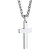 PROSTEEL Collana Croce Uomo, in Acciaio Inox Chirurgico, Cristiana Gioilli Personalizzati per Uomini Donne Famiglia, Ciondolo 43mm Argento, Confezione Regalo Inclusa