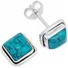 mantraroma orecchini a bottone in argento 925 con pietra turchese, orecchini a bottone in vero argento sterling da donna, regalo