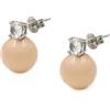 Damiano Argenti Orecchini in Argento Sterling 925 e Zirconia Cubica Bianca con Sfera Colorata in Pasta di Turchese, Corallo Rosa e Corallo Rosso Rosa