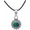mantraroma Collana con ciondolo in argento 925 con pietra verde malachite a strisce, ciondolo con pietra preziosa, collana da donna in argento sterling, ciondolo regalo