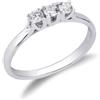 GV GIOIELLI DI VALENZA Anello Trilogy in Oro bianco 18k con Diamanti, 0,25 ct