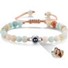 Kaululu Bracciale con Foto Proiettata, Incisione Personalizzata, Braccialetto Amicizia Famiglia, Regalo Uomo Compleanno, Gioielli Personalizzati, Idee Regalo Papà (Stile 7)
