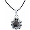 mantraroma Collana con ciondolo in argento 925 con onice e pietra nera, ciondolo con pietra preziosa, collana da donna in argento sterling, ciondolo regalo