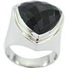 RIYO Anello Generale in Argento Sterling 925 con Grande Anello Nero Naturale, Anello in Argento con Pietra Nera Nera su onice