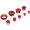 Homxi 18Pezzi 7mm-25mm Dilatatori Orecchie Set,00G Dilatatori Lobo Tunnel Acrilico Rotondo Cavo con Silicone Dilatatore Lobo Set Rosso