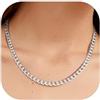 PROSTEEL Collana Uomo Catena Cubana Barbazzale Grande Largo 6mm, Lunghezze 75 cm, Acciaio Inossidabile, Argento, Hip Hop Punk, con Confezione Regalo
