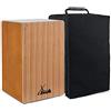 XDrum Cajon El Bajo Bass Port Walnut/Zebra incl. Borsa, Basso incisivo | Porta bassi integrato, Corpo: HPL (High Pressure Laminate), Metà superiore della superficie di battuta avvitata, 5 cm, Peso 3