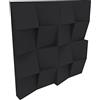 Lenacustica Pannelli Acustici Design Vortex misura 25x25x10cm Pacco da 16 (Nero)