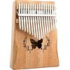 Hearda Kalimba 17 tasti Thumb Piano, Hearda Portatile Pianoforte in Mogano Burlywood con Accessori e Istruzione, Mbira Tradizionale Africano Finger Piano per Bambini, Adulti e Principianti (Farfalla)