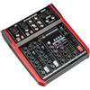PROEL Proel PLAYMIX6 - Mixer audio a 6 ingressi con modulo bluetooth, lettore MP3 e Registrazione stereo su USB, Nero rifiniture in Rosso
