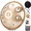 BIILOYY Handpan 432 Hz Re Minore, 9 Note 22 Pollici Tamburo in Acciaio Handpan Strumento Musicale, con Borsa Morbida, Mazze Per, Tripode, Panno Antipolvere, Percussioni Armoniche Per La, Yoga