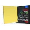 Addictive Sound Pannelli Fonoassorbenti Premium 50x50x6 cm, Giallo | Linea Premium: tessuto 265 g/m2, Classe B EN ISO 11654, kit di montaggio parete e soffitto
