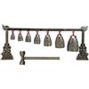 Oniissy Gong cinese da meditazione in bronzo con 7 campane decorate, strumento a percussione in lega per yoga e guarigione del suono, 410 x 170 x 50 mm