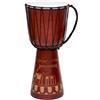 Ciffre Tamburo Djembe grande, 50 cm, per bongo, elefante, marrone, equo e solidale
