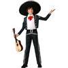 ATOSA | Costume Mariachi per Bambino | Include giacca, pantaloni e camicia con papillon rosso | Elegante costume nero per bambini per carnevale, feste a tema, musica messicana e halloween | 5-6 anni
